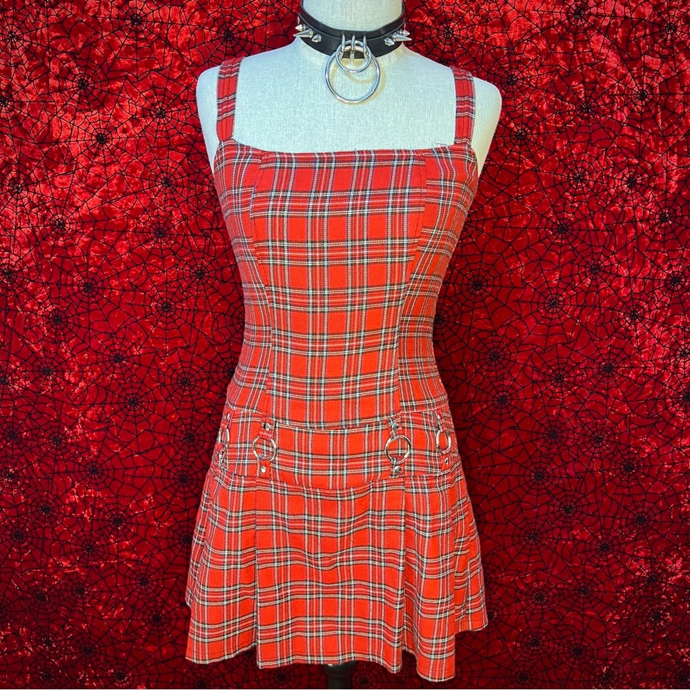Lip Service Red Plaid Punk & Disorderly Dress